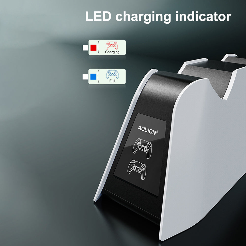 AOLION ALP500701 Dual Slot Fast Charging Dock for PS5 Elite Controller Charger with LED Indicator AOLION ALP500701 Dual Slot Fast Charging Dock for PS5 Elite Controller Charger with LED Indicator